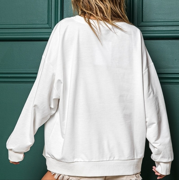 BiBi Holly Jolly Christmas French Terry Sweatshirt - Picture 3 of 4